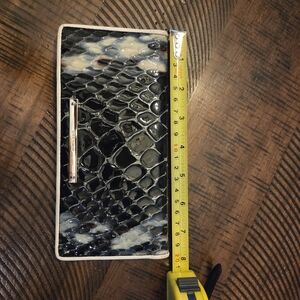 Brahmin Black and Cream Leather Snakeskin Wallet- Never Used